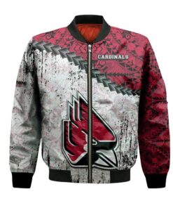 Ball State Cardinals Bomber Jacket 3D Printed Grunge Polynesian Tattoo - livanniespoon Store
