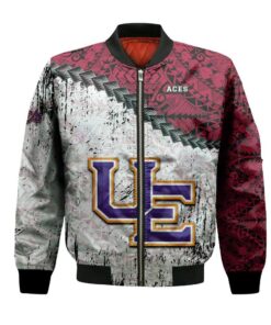 Evansville Purple Aces Bomber Jacket 3D Printed Grunge Polynesian Tattoo - livanniespoon Store