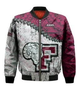 Fordham Rams Bomber Jacket 3D Printed Grunge Polynesian Tattoo - livanniespoon Store