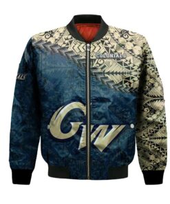 George Washington Colonials Bomber Jacket 3D Printed Grunge Polynesian Tattoo - livanniespoon Store