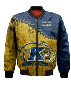 Kent State Golden Flashes Bomber Jacket 3D Printed Grunge Polynesian Tattoo - livanniespoon Store