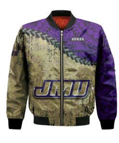 James Madison Dukes Bomber Jacket 3D Printed Grunge Polynesian Tattoo - livanniespoon Store