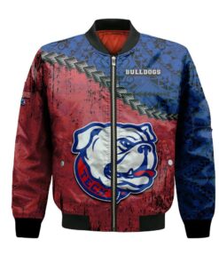 Louisiana Tech Bulldogs Bomber Jacket 3D Printed Grunge Polynesian Tattoo - livanniespoon Store