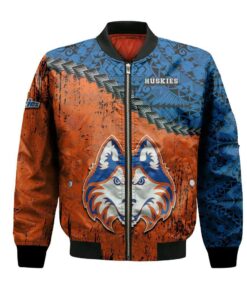 Houston Baptist Huskies Bomber Jacket 3D Printed Grunge Polynesian Tattoo - livanniespoon Store