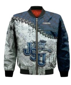 Jackson State Tigers Bomber Jacket 3D Printed Grunge Polynesian Tattoo - livanniespoon Store