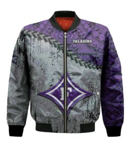 Furman Paladins Bomber Jacket 3D Printed Grunge Polynesian Tattoo - livanniespoon Store