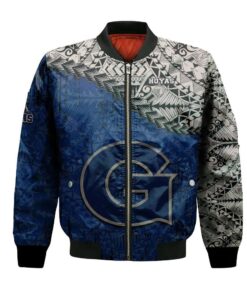 Georgetown Hoyas Bomber Jacket 3D Printed Grunge Polynesian Tattoo - livanniespoon Store