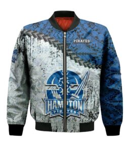 Hampton Pirates Bomber Jacket 3D Printed Grunge Polynesian Tattoo - livanniespoon Store