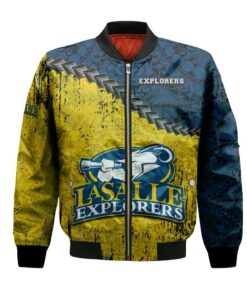 La Salle Explorers Bomber Jacket 3D Printed Grunge Polynesian Tattoo - livanniespoon Store