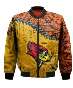 Illinois State Redbirds Bomber Jacket 3D Printed Grunge Polynesian Tattoo - livanniespoon Store