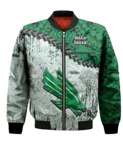 North Texas Mean Green Bomber Jacket 3D Printed Grunge Polynesian Tattoo - livanniespoon Store