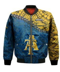 North Carolina A_T Aggies Bomber Jacket 3D Printed Grunge Polynesian Tattoo - livanniespoon Store