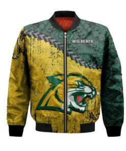 Northern Michigan Wildcats Bomber Jacket 3D Printed Grunge Polynesian Tattoo - livanniespoon Store