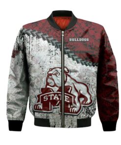 Mississippi State Bulldogs Bomber Jacket 3D Printed Grunge Polynesian Tattoo - livanniespoon Store