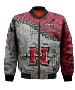 Nicholls Colonels Bomber Jacket 3D Printed Grunge Polynesian Tattoo - livanniespoon Store