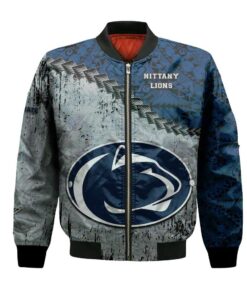 Penn State Nittany Lions Bomber Jacket 3D Printed Grunge Polynesian Tattoo - livanniespoon Store
