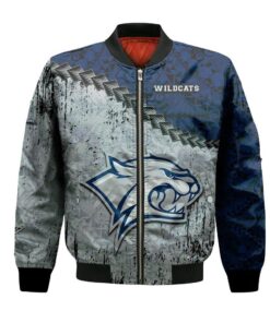 New Hampshire Wildcats Bomber Jacket 3D Printed Grunge Polynesian Tattoo - livanniespoon Store