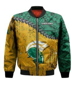 Norfolk State Spartans Bomber Jacket 3D Printed Grunge Polynesian Tattoo - livanniespoon Store