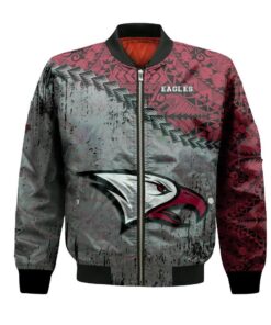 North Carolina Central Eagles Bomber Jacket 3D Printed Grunge Polynesian Tattoo - livanniespoon Store