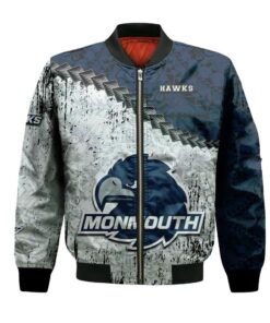 Monmouth Hawks Bomber Jacket 3D Printed Grunge Polynesian Tattoo - livanniespoon Store
