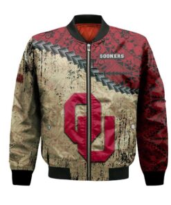 Oklahoma Sooners Bomber Jacket 3D Printed Grunge Polynesian Tattoo - livanniespoon Store