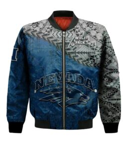 Nevada Wolf Pack Bomber Jacket 3D Printed Grunge Polynesian Tattoo - livanniespoon Store