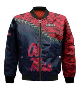 Ole Miss Rebels Bomber Jacket 3D Printed Grunge Polynesian Tattoo - livanniespoon Store