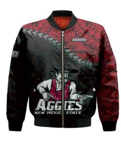 New Mexico State Aggies Bomber Jacket 3D Printed Grunge Polynesian Tattoo - livanniespoon Store