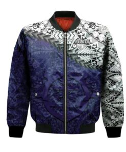 Portland Pilots Bomber Jacket 3D Printed Grunge Polynesian Tattoo - livanniespoon Store