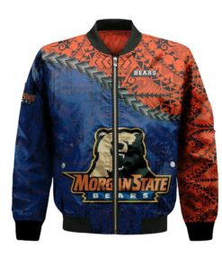 Morgan State Bears Bomber Jacket 3D Printed Grunge Polynesian Tattoo - livanniespoon Store