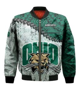 Ohio Bobcats Bomber Jacket 3D Printed Grunge Polynesian Tattoo - livanniespoon Store