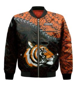 Princeton Tigers Bomber Jacket 3D Printed Grunge Polynesian Tattoo - livanniespoon Store