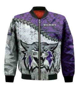 Weber State Wildcats Bomber Jacket 3D Printed Grunge Polynesian Tattoo - livanniespoon Store