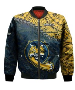 Quinnipiac Bobcats Bomber Jacket 3D Printed Grunge Polynesian Tattoo - livanniespoon Store