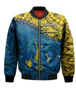 Umkc Kangaroos Bomber Jacket 3D Printed Grunge Polynesian Tattoo - livanniespoon Store