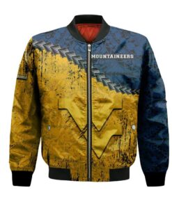 West Virginia Mountaineers Bomber Jacket 3D Printed Grunge Polynesian Tattoo - livanniespoon Store