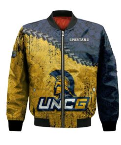 Unc Greensboro Spartans Bomber Jacket 3D Printed Grunge Polynesian Tattoo - livanniespoon Store