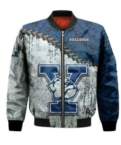 Yale Bulldogs Bomber Jacket 3D Printed Grunge Polynesian Tattoo - livanniespoon Store