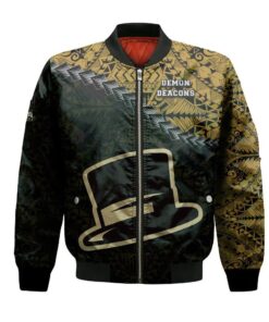 Wake Forest Demon Deacons Bomber Jacket 3D Printed Grunge Polynesian Tattoo - livanniespoon Store