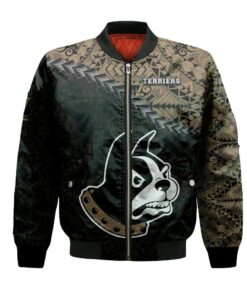 Wofford Terriers Bomber Jacket 3D Printed Grunge Polynesian Tattoo - livanniespoon Store