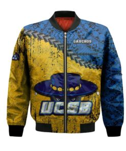 Uc Santa Barbara Gauchos Bomber Jacket 3D Printed Grunge Polynesian Tattoo - livanniespoon Store