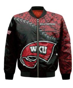 Western Kentucky Hilltoppers Bomber Jacket 3D Printed Grunge Polynesian Tattoo - livanniespoon Store