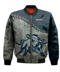 Utah State Aggies Bomber Jacket 3D Printed Grunge Polynesian Tattoo - livanniespoon Store