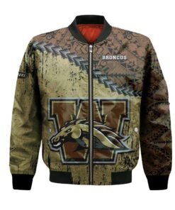Western Michigan Broncos Bomber Jacket 3D Printed Grunge Polynesian Tattoo - livanniespoon Store