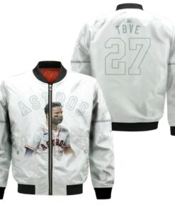 Houston Astros Jose Altuve 27 White For Astros Fans Bomber Jacket 3D Printed - livanniespoon Store