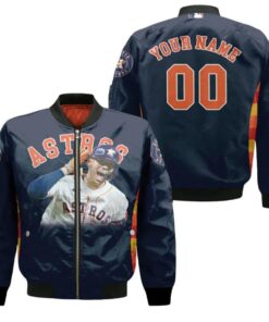 Houston Astros Carlos Correa Custom Number Name For Astros Fans Bomber Jacket 3D Printed - livanniespoon Store