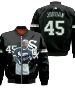 Chicago White Sox Mashed Up Michael Jordan 45 Black Bomber Jacket 3D Printed - livanniespoon Store