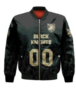 Army Black Knights Bomber Jacket 3D Printed Team Logo Custom Text And Number - livanniespoon Store