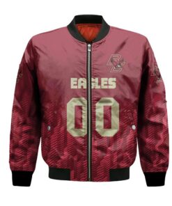 Boston College Eagles Bomber Jacket 3D Printed Team Logo Custom Text And Number - livanniespoon Store