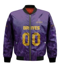 Alcorn State Braves Bomber Jacket 3D Printed Team Logo Custom Text And Number - livanniespoon Store